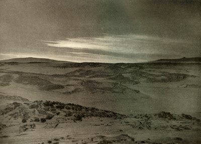 Een uitzicht naar het noorden, richting de stervende zon, in maart, ca. 1908, 1909 door Unbekannt
