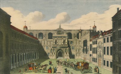 Een uitzicht op de Guildhall van de stad Londen door Unbekannt