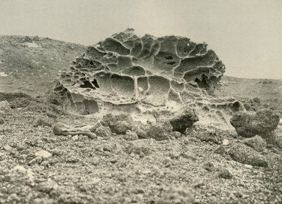 Een verweerde Kenyte-rots bij de winterkwartieren, ca. 1908, 1909 door Unbekannt