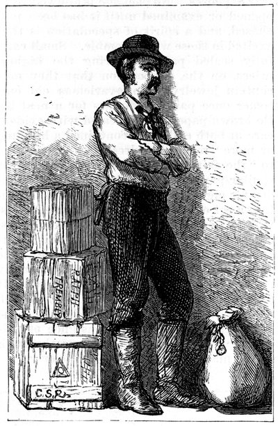 Een Wells Fargo boodschapper van hun expresbezorgdienst via de landengte van Panama, 1875 door Unbekannt