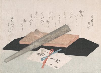 Een Whetstone met een Scheermes en een Envelop voor een Cadeau, 1811 door Unbekannt