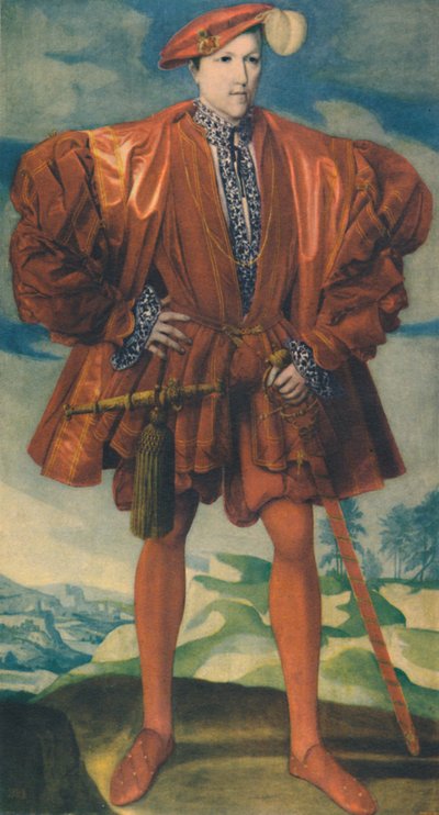 Een jonge man in rood, ca. 1550 door Unbekannt