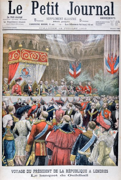 Een banket voor de bezoekende Franse president, Guildhall, Londen, 1903 door Unbekannt