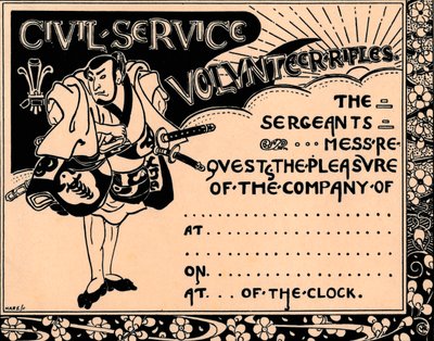 Een blanco uitnodiging voor een Civil Service Volunteer Rifles evenement door Unbekannt