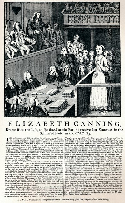 Een pamflet uit 1754 over de zaak van Elizabeth Canning, 1915 door Unbekannt