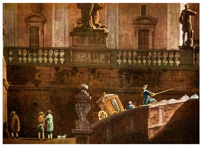 Een koets in Rome door Unbekannt