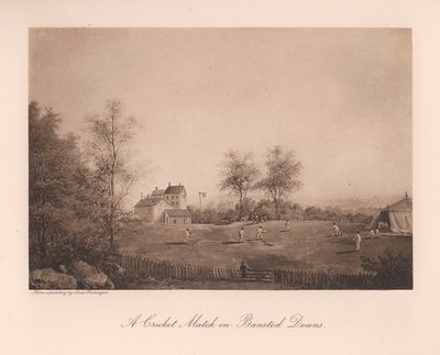 Een cricketwedstrijd op Bansted Downs, Surrey, 19e eeuw 1912 door Unbekannt