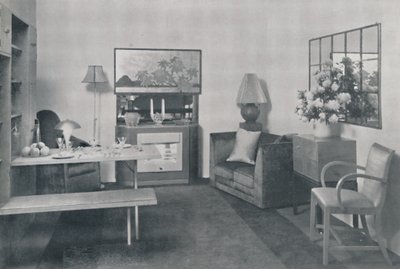 Een eet- en zitkamer, 1942 door Unbekannt