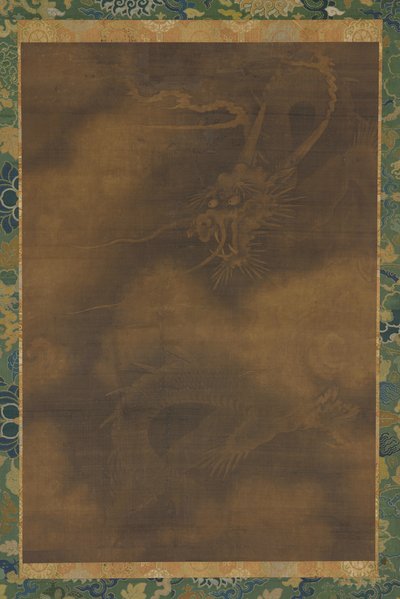 Een draak en wolken, Ming-dynastie, 1368-1644 door Unbekannt