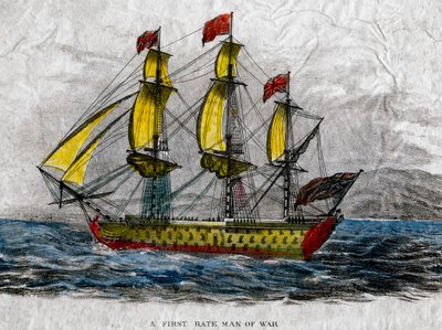 Een eersteklas oorlogsschip, ca. 18e eeuw door Unbekannt