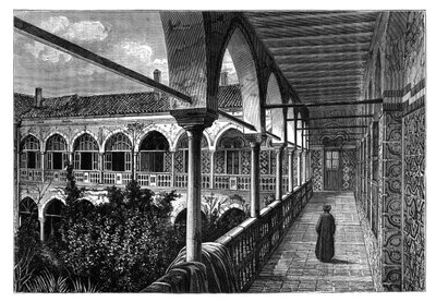 Een galerij in het paleis in Constantine, Algerije, ca. 1890 door Unbekannt