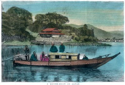 Een woonboot in Japan, 1888 door Unbekannt