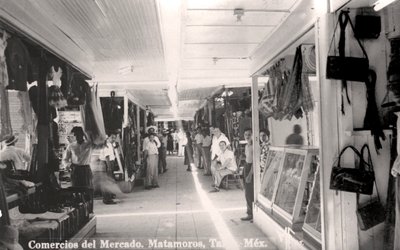 Een markt in Matamoros, Mexico, ca. 1900 door Unbekannt