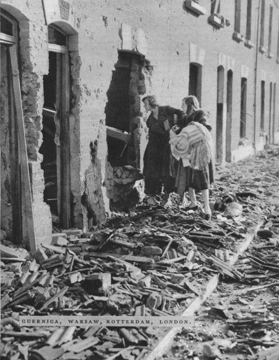 Een scène tijdens de Blitz van Londen, c1940 1942 door Unbekannt