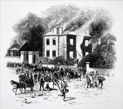 Een scène uit de Birmingham-rellen van 1791 door Unbekannt