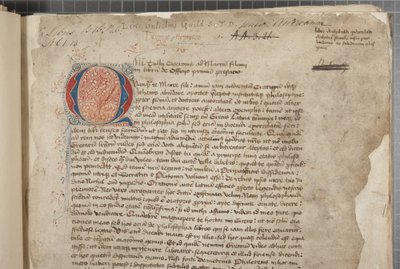 Een transcriptie, in drie handen, van de filosofische werken van Marcus Tullius Cicero, schijnbaar genomen uit de editio romana van 1471, met marginalia in de hand van Archibald Whitelaw en anderen, ca. 1480 door Unbekannt