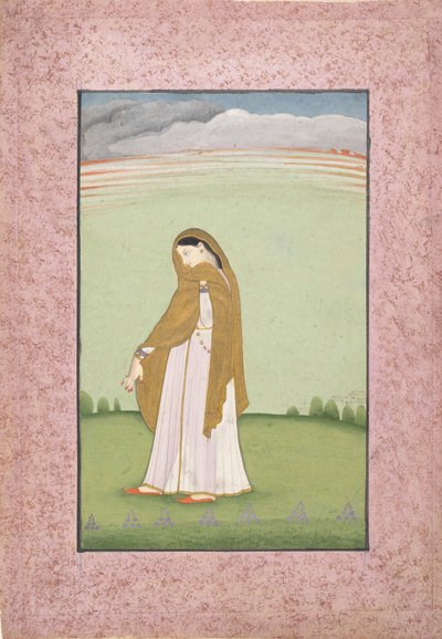 Abhisarika Nayika, een heldin die verlangt naar haar minnaar, ca. 1790-1800 door Unbekannt