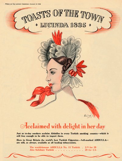 Met vreugde toegejuicht in haar tijd, Toasts van de stad - Lucinda 1835, 1940 door Unbekannt