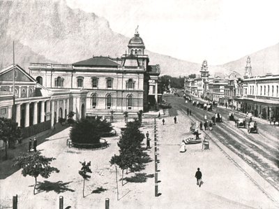 Adderley Street, met de Commercial Exchange en Standard Bank, Kaapstad, Zuid-Afrika, 1895 door Unbekannt