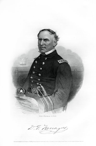 Admiraal David Farragut, US Navy officier in de Amerikaanse Burgeroorlog, 1862-1867 door Unbekannt