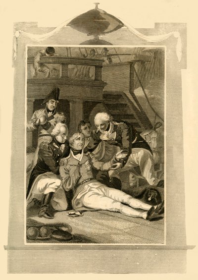Admiraal Lord Nelson dodelijk gewond op de Victory bij de Slag bij Trafalgar, 1805, 1816 door Unbekannt