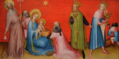 Aanbidding der wijzen met Sint Antonius Abt door Unbekannt