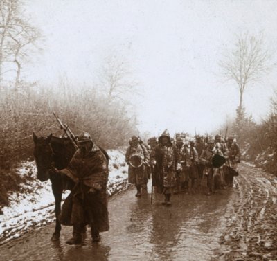 Vooruitgang in de sneeuw, Artois, Noord-Frankrijk, ca. 1914-ca. 1918 door Unbekannt