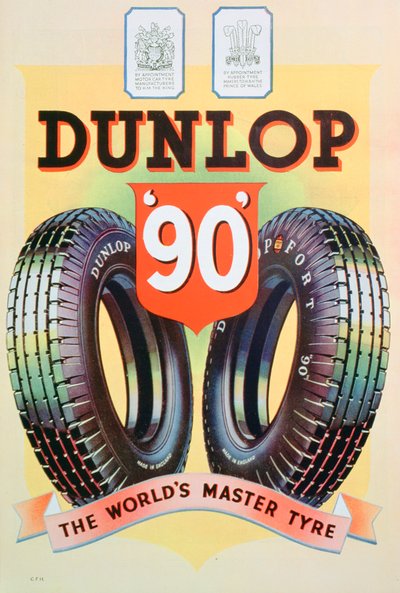 Advertentie voor Dunlop 90 banden, 1935 door Unbekannt