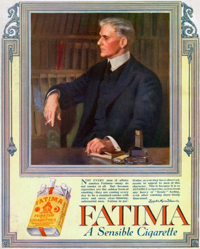 Advertentie voor Fatima sigaretten, 1916 door Unbekannt