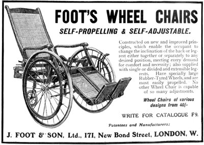 Advertentie voor Foots rolstoelen door Unbekannt