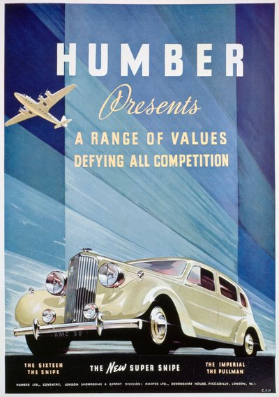 Advertentie voor Humber motorauto