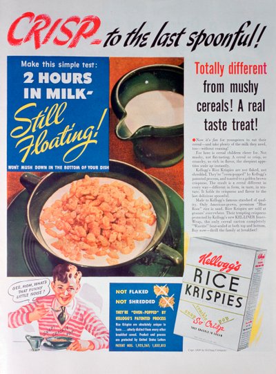 Advertentie voor Kelloggs Rice Krispies, 1939 door Unbekannt