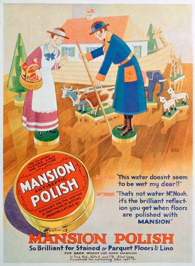 Advertentie voor Mansion antiseptische vloerpoets, 1933 door Unbekannt