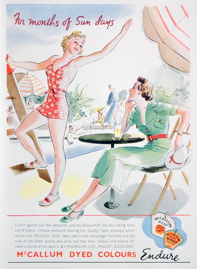Advertentie voor McCallum geverfde kleuren, 1937 door Unbekannt