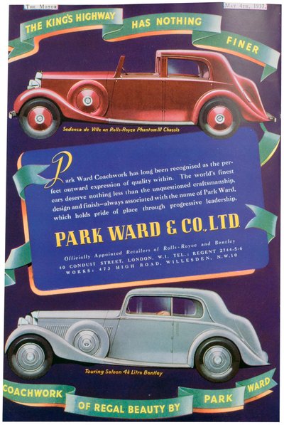 Advertentie voor Park Ward en Co autocarrosserie, 1937 door Unbekannt