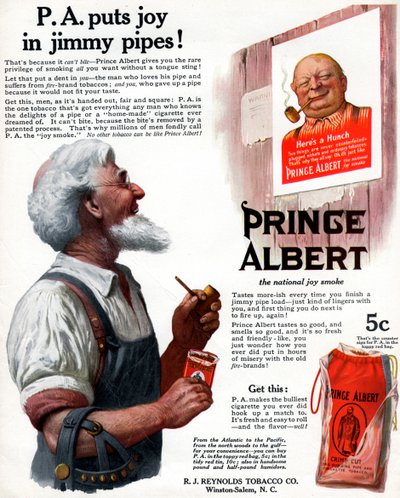 Advertentie voor Prince Albert pijptabak, 1913 door Unbekannt