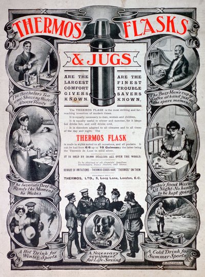 Advertentie voor Thermosflessen en -kannen, 1910 door Unbekannt
