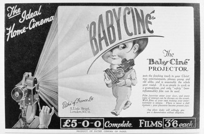 Advertentie voor de Pathe Babycine filmprojector, 1926 door Unbekannt