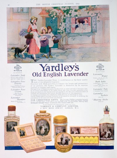 Advertentie voor de Yardleys Old English Lavender reeks door Unbekannt
