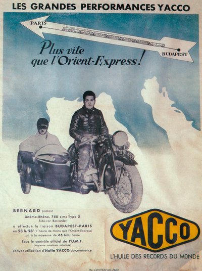 Advertentie voor Yacco motorolie, 1936 door Unbekannt