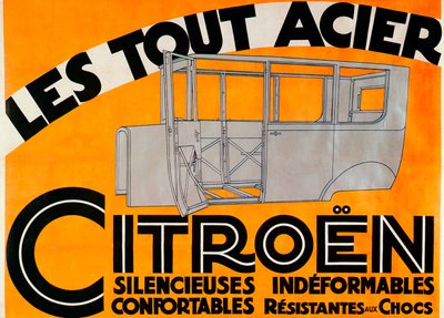 Advertentie voor volledig stalen Citroen-auto