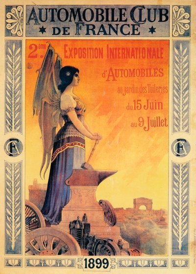 Advertentie voor de Internationale Auto Expositie van de Automobile Club de France, 1899 door Unbekannt
