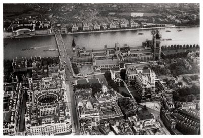 Luchtfoto van Westminster, Londen, vanuit een Zeppelin, 1931 door Unbekannt