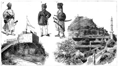 Afghanen en afbeeldingen van Hyderabad, Centraal India, 1888 door Unbekannt