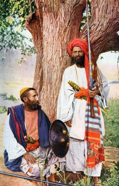 Afridis Pathan stammen, oorlogvoering in de noordelijke Indiase marsen, India, 1922 door Unbekannt