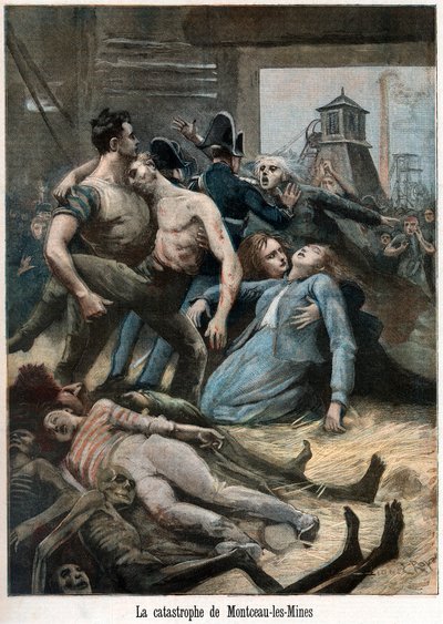 Nasleep van een mijnongeluk, Montceau-les-Mines, Frankrijk, 1895 door Unbekannt