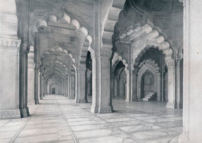 Agra. Interieur van de Moti Musjid. Parelmoskee, ca. 1910 door Unbekannt