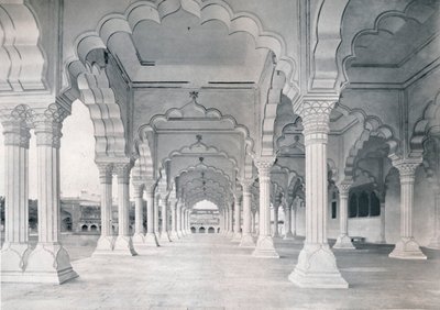 Agra. De Dewan-i-am, of Hal van Publieke Audiëntie, ca. 1910 door Unbekannt