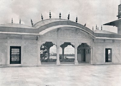 Agra. De Khas Mahal met uitzicht op de Taj, ca. 1910 door Unbekannt