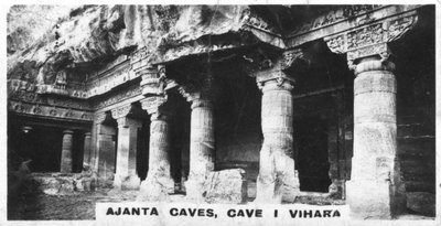 Ajanta-grotten, Vihara, Maharashtra, India, ca. 1925 door Unbekannt